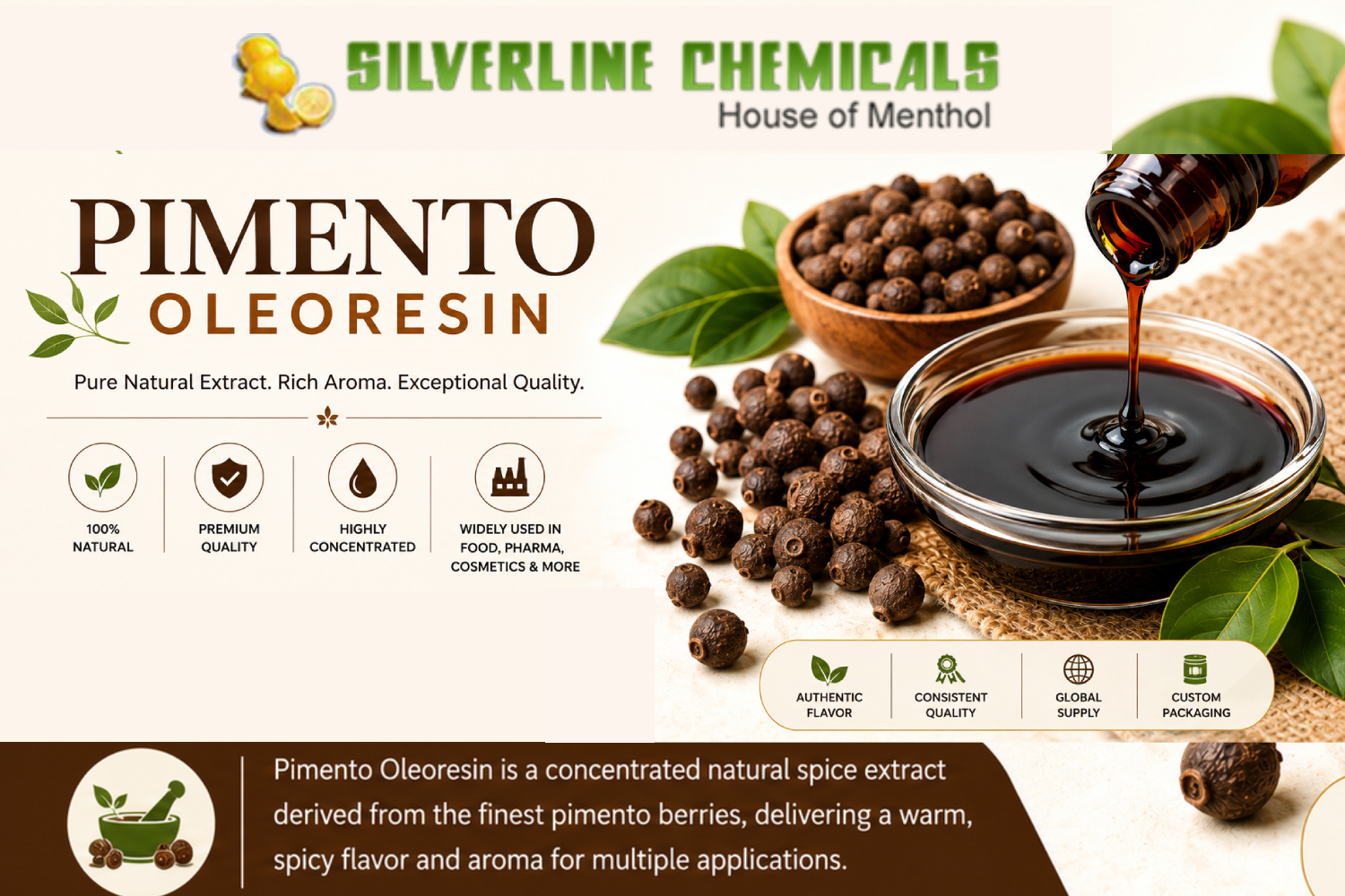 Pimento Oleoresin: A Natural Spice Extract for Food, Pharmaceutical, and Cosmetic Applications